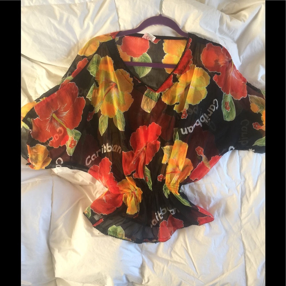 Rima blouse tropical Caribbean one size